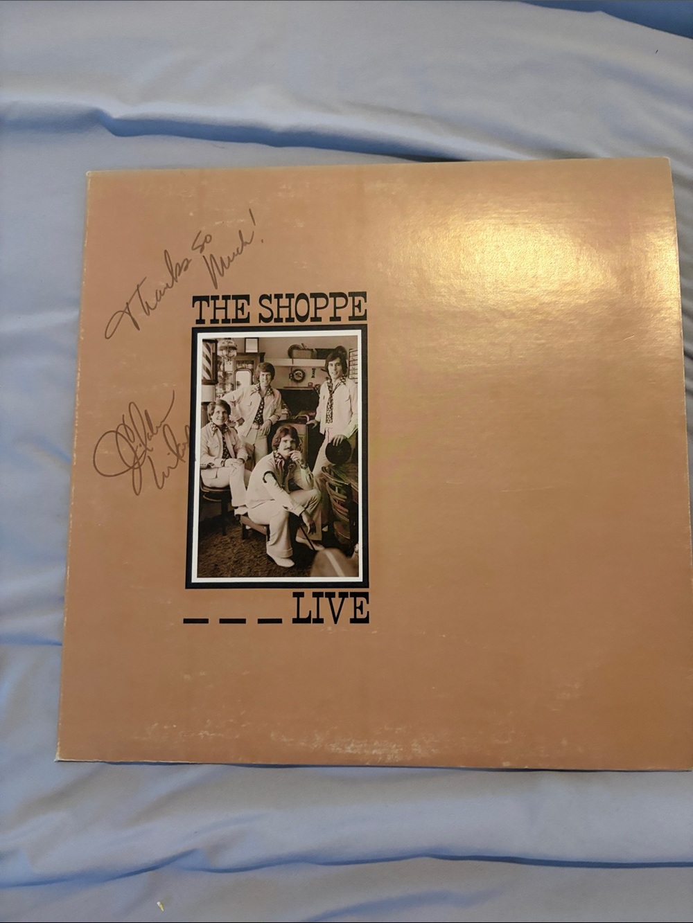 The Shoppe - Live Vinyl Album (Pink Cover) Autograph Signed Wilcox